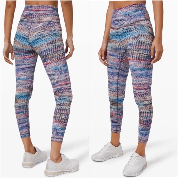 lululemon athletica Pants - Lululemon Wunder Train High-Rise Tight Digital Oasis White Multi Small 6